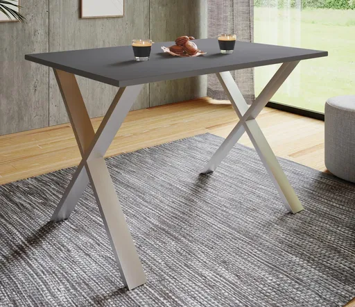 VCM Jídelní stůl Xona 110x50 X-nohy, antracit