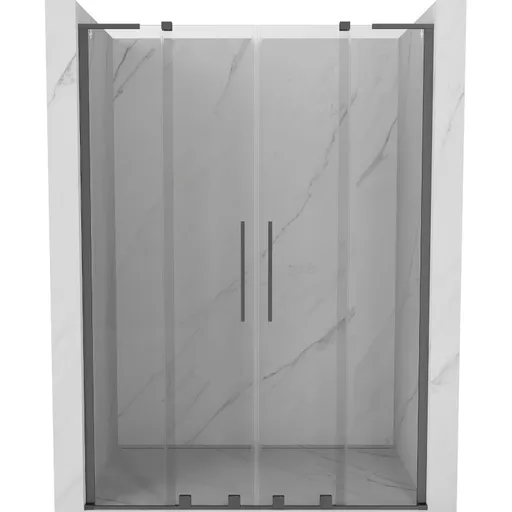 MEXEN/S - Velar L Duo posuvné sprchové dvere 140, transparent, grafit metal 871-140-003-02-95