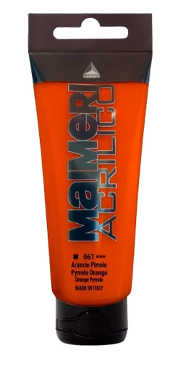 MAIMERI ACRILICO - Akrylové farby 061 - pyrrole orange, 0,2 L