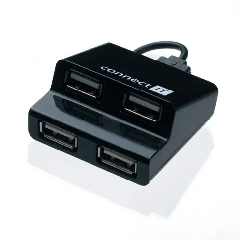 CONNECT IT USB hub 4 porty STEP - čierny