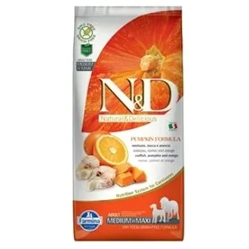N&D grain free pumpkin dog adult M/L codfish & orange 12 kg (8010276036568)
