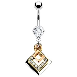 Piercing do pupku tri štvorce