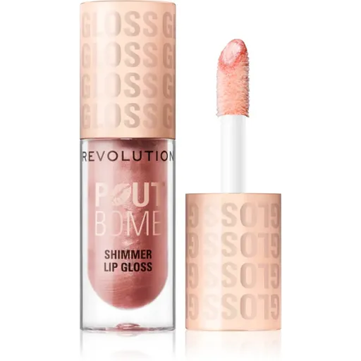 Makeup Revolution Shimmer Gloss trblietavý lesk na pery odtieň Shine Pink 4.5 ml