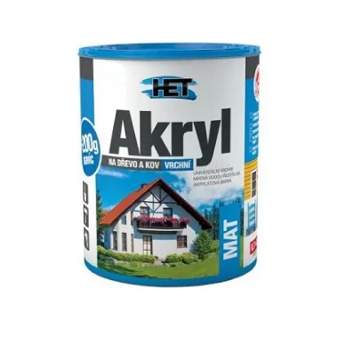 HET AKRYL MAT - Univerzálna matná farba na drevo a kov 0,7 kg 0100 - biela