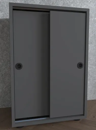 VCM Kancelářská skříň s posuvnými dveřmi Ulas 2-komorová, antracitová