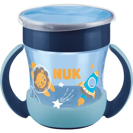 NUK Magic Cup Night hrnček s držadlami 6m+ Blue 160 ml