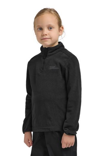 Detská fleecová mikina Jack Wolfskin TAUNUS HALFZIP K čierna farba, jednofarebná, 1605555
