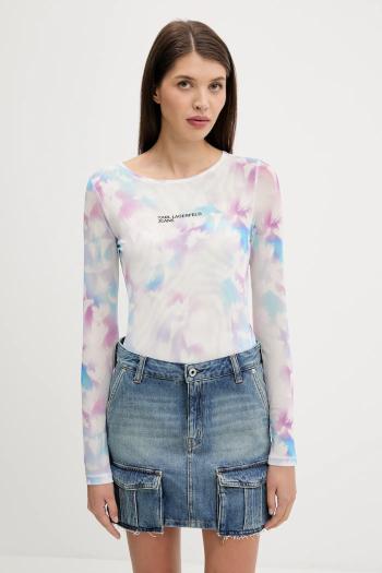 Tričko s dlhým rukávom Karl Lagerfeld Jeans biela farba, A3W17049