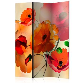 Paraván Velvet Poppies Dekorhome 135x172 cm (3-dielny)