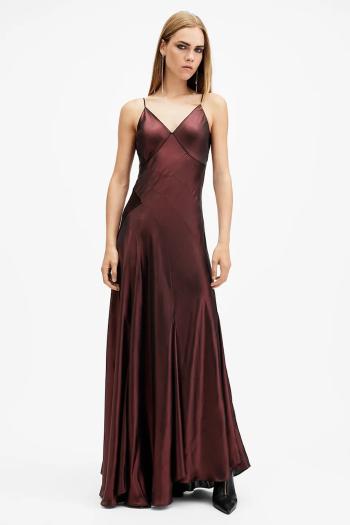 Šaty AllSaints LILI červená farba, maxi, áčkový strih, W291DB