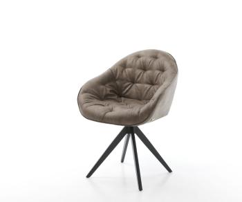 Otočná stolička Gaio-Flex taupe vintage krížová základňa štvorcová