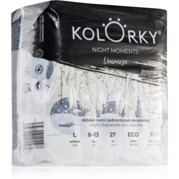 Kolorky Night Moments jednorazové EKO plienky pre kompletnú ochranu v priebehu noci veľkosť L 8-13 kg 27 ks