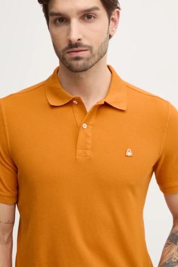 Bavlnené polo tričko United Colors of Benetton ružová farba, jednofarebný, 3089J3179