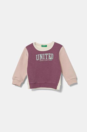 Detská mikina United Colors of Benetton ružová farba, s potlačou, 39M2G10GM