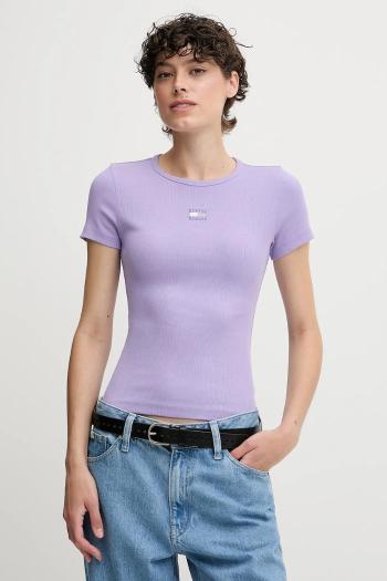 Tričko Tommy Jeans dámske, čierna farba, DW0DW17881