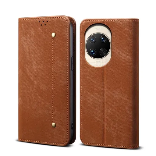 DENIM Peňaženkový kryt pre Huawei Nova 14 Pro hnedý