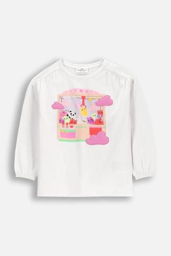 Detské tričko s dlhým rukávom Coccodrillo biela farba, REBEL GIRL KIDS