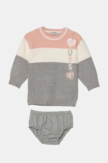 Šaty pre bábätká Guess šedá farba, mini, oversize, A4BK09 Z3FU0