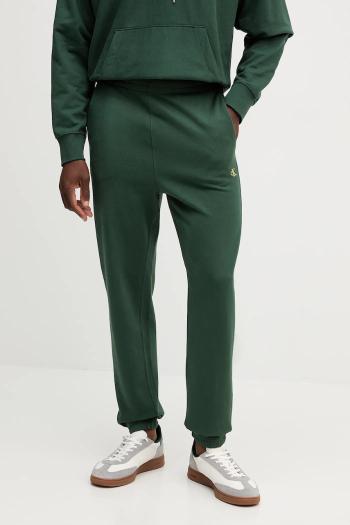 Bavlnené tepláky Calvin Klein Jeans zelená farba, jednofarebné, LV04RD241G