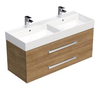 Kúpeľňová skrinka s umývadlom SAT Cube Way 120x53x46 cm Hickory dub CUBE461202DHSAT