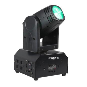 Ibiza LMH250-RC, otočná hlava, pohyblivá hlavica, Moving Head, 10 W CREE LED RGBW 4 v 1, DMX, diaľkový ovládač