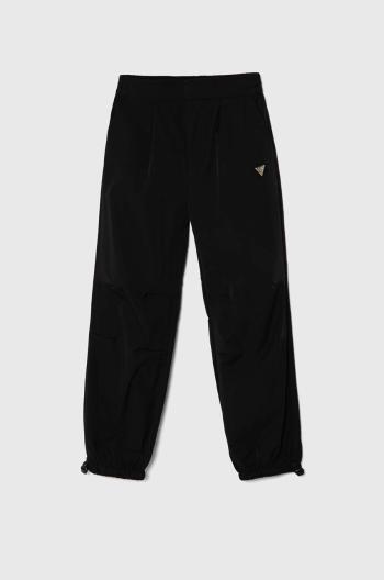 Detské tepláky Guess čierna farba, jednofarebné, J4YB10 WG982