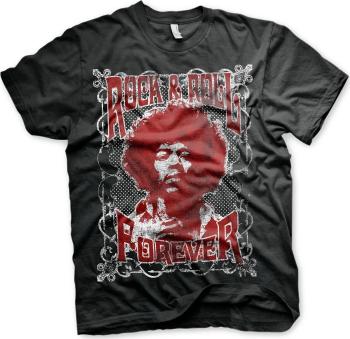 Jimi Hendrix Tričko Rock 'n Roll Forever Unisex Black L