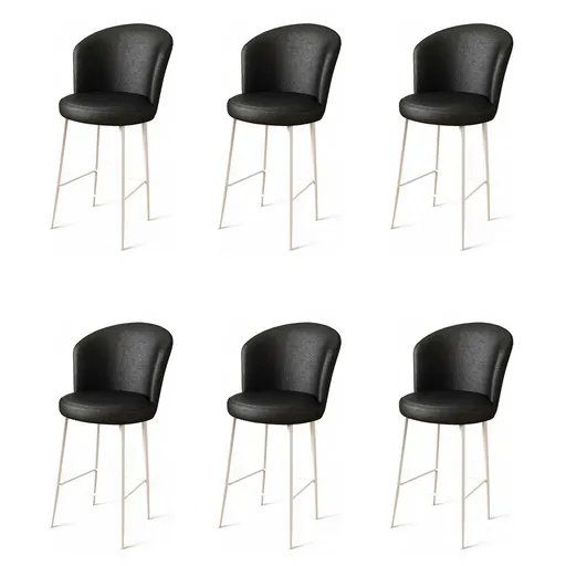 Súprava barových stoličiek Uras Black and White, 6 ks, 6 ks
