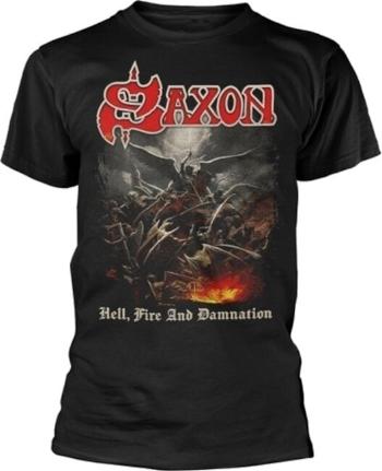 Saxon Tričko Hell, Fire And Damnation Unisex Black S