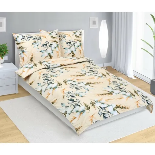 Bellatex Bavlnené obliečky Klas béžová, 140 x 200cm, 70 x 90 cm