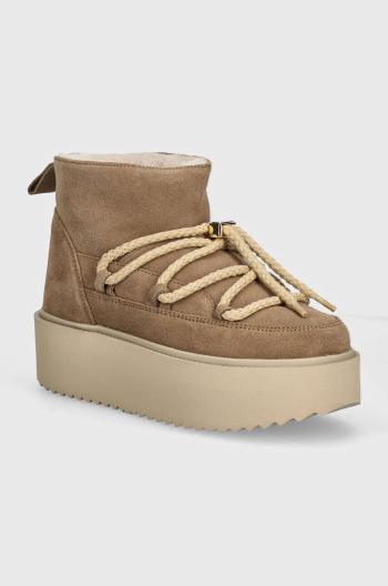Semišové snehule Inuikii Classic Low Platform béžová farba, 1001.006.0012