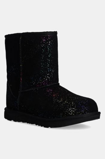Detské semišové snehule UGG KIDS CLASSIC II SHIMMER SKY čierna farba, 1157708K
