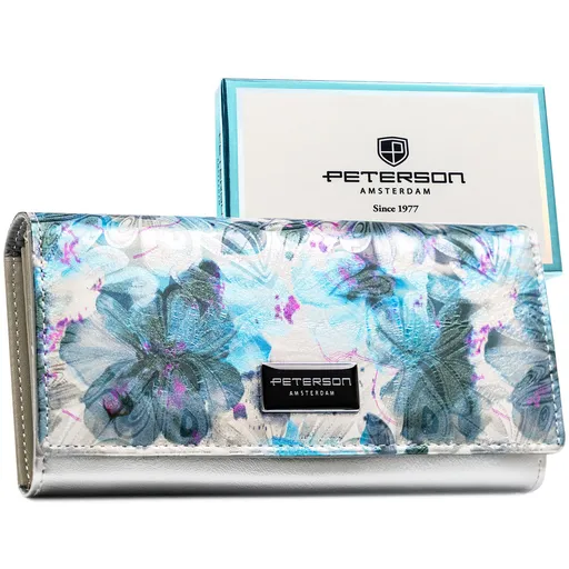 Viacfarebná veľká dámska peňaženka z ekologickej a prírodnej kože na patent – Peterson