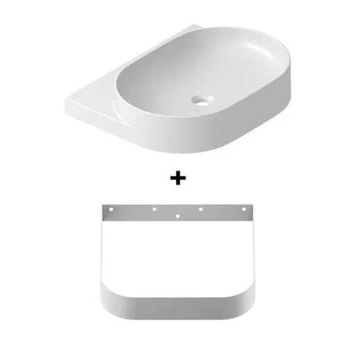 Ravak Yard konzola s umývadlom 60,5x50 cm biela X000001682