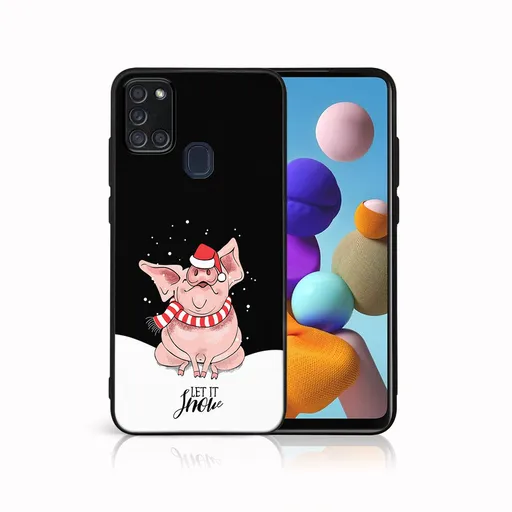 MY ART Obal s vianočným dizajnom Samsung Galaxy A21s LET IT SNOW (075)