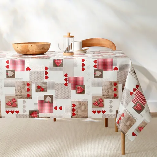 Voskovaný obrus s motívom sŕdc Berneix