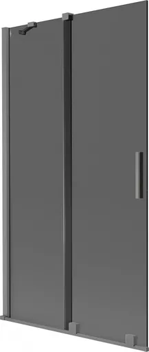 MEXEN/S - Velár dvojkrídlová posuvná vaňová zástena 100 x 150, grafit, grafit metal 896-100-000-41-95