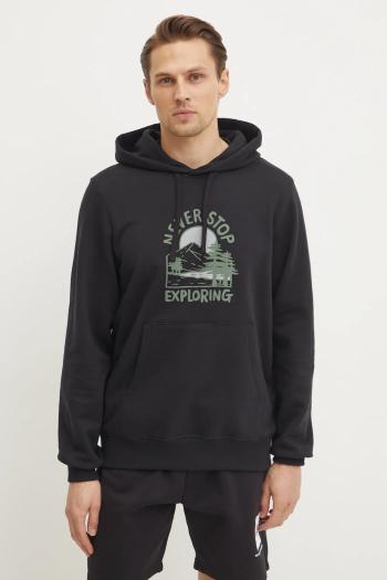 Bavlnená mikina The North Face Outdoor Graphic pánska, čierna farba, s kapucňou, s potlačou, NF0A8C20JK31
