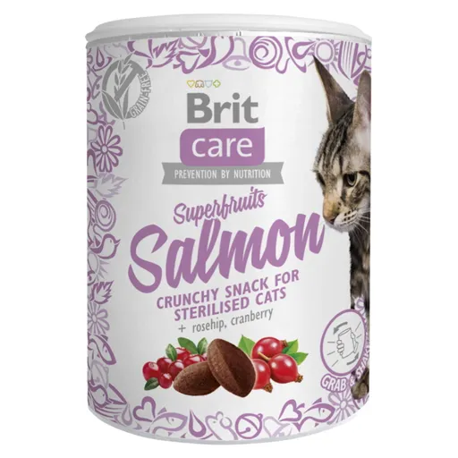 BRIT Care Snack Superfruits Salmon losos so šípkou a brusnicami pre mačky 100 g