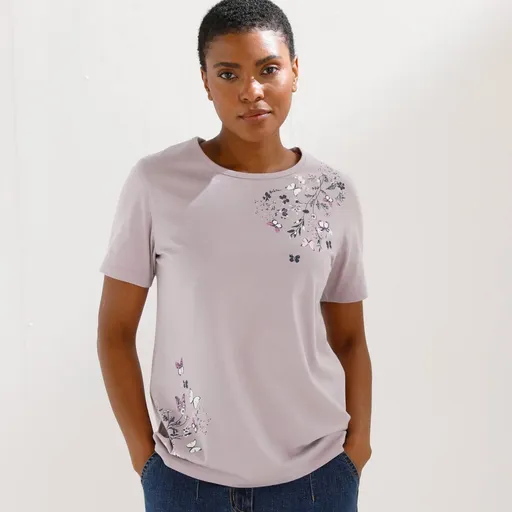 Tričko s krátkymi rukávmi a potlačou motýľov