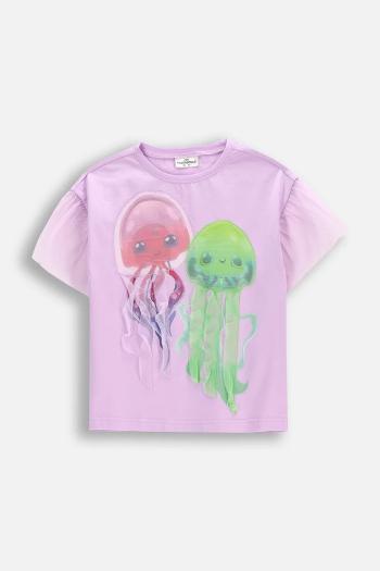 Detské tričko Coccodrillo fialová farba, INSIDE OCEAN GIRL KIDS