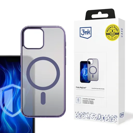 3mk ochranný kryt Frosty MagCase Purple pre Apple iPhone 15 Plus