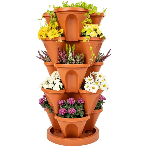 4Home Kvetinová kaskáda 5-dielna, terakota, 5 poschodí