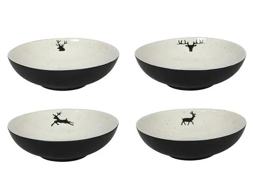 HIT Keramická miska čierna 19 cm motív vločky