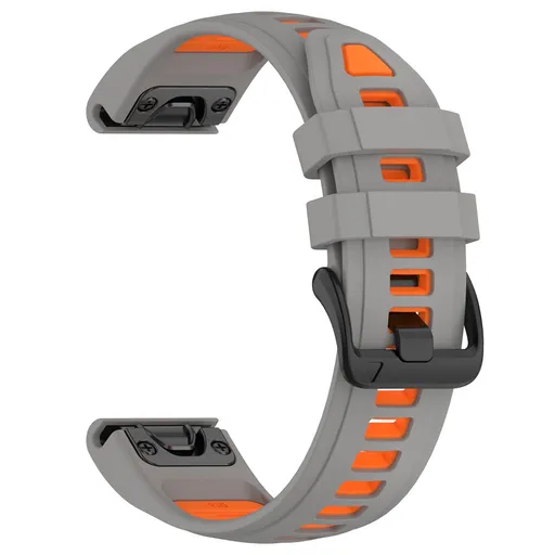 SPORTY QUICK FIT Vymeniteľný silikónový remienok Garmin - šírka 20mm šedý-oranžový