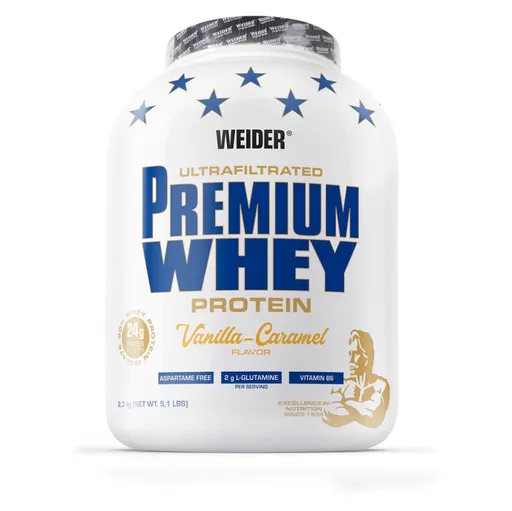 WEIDER Premium whey srvátkový proteín vanilka a karamel 2300 g