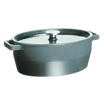 Pyrex Liatinový kastról s pokrievkou 6 l, 33 x 25 cm, sivá, 6 l