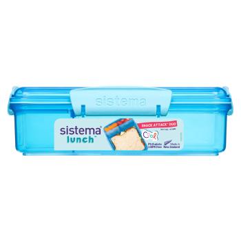 SISTEMA LUNCH Krabička na desiatu s 2 priehradkami modrá 975 ml