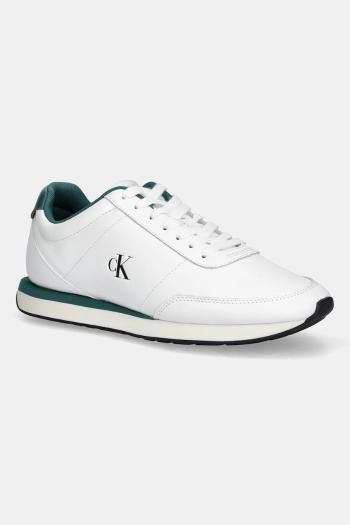 Tenisky Calvin Klein RETRO RUNNER ESS LTH biela farba, YM0YM01355