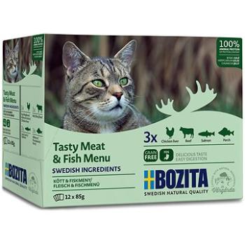 Bozita bezobilné dušené filetky maso a ryby v želé 12 × 85g (7300330036711)